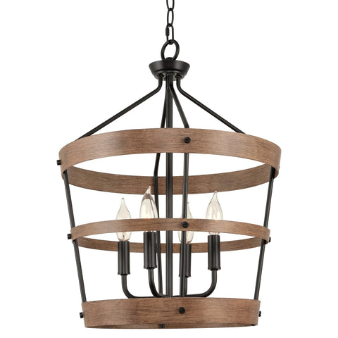 Bowen 21" 4-Light Modern Farmhouse Pendant Chandelier