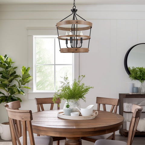 Bowen 21" 4-Light Modern Farmhouse Pendant Chandelier
