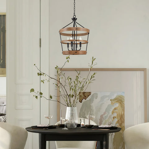Bowen 21" 4-Light Modern Farmhouse Pendant Chandelier