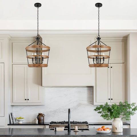 Bowen 21" 4-Light Modern Farmhouse Pendant Chandelier