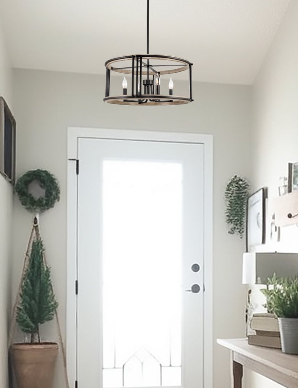Vista 23" 4-Light Modern Farmhouse Drum Pendant Light