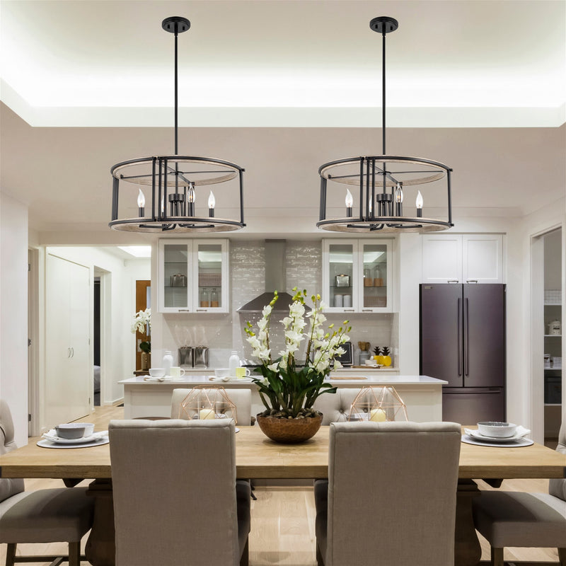 Vista 23" 4-Light Modern Farmhouse Drum Pendant Light