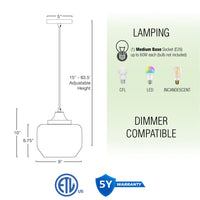 Maia 10" Modern Farmhouse Pendant Light