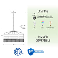 Thatcher 16" Farmhouse Pendant Chandelier