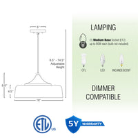 Riley 16" Retro Modern Pendant Light