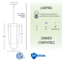 Kira Home Mira 18.5" Large Sculptural Pendant Light + Art Glass w/ White Swirl, Cool Brass Finish