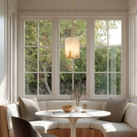 Kira Home Valencia 8" Hand-crafted Natural Spanish Alabaster Stone Pendant Light, Cool Brass Finish