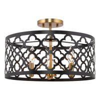 Sutton 16" 3-Light Modern Semi-Flush Mount Ceiling Light