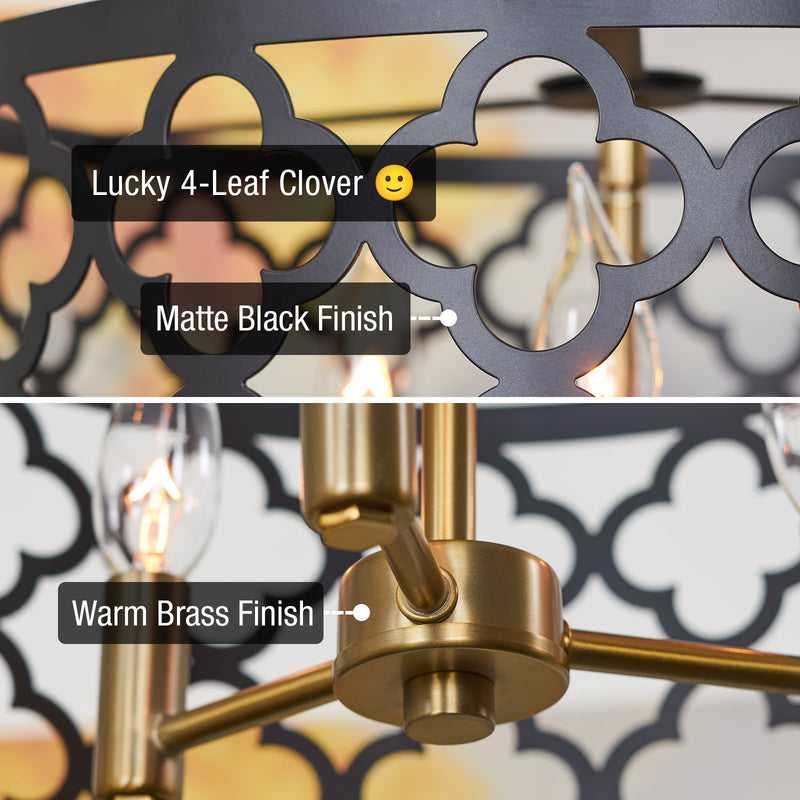 Sutton 16" 3-Light Modern Semi-Flush Mount Ceiling Light