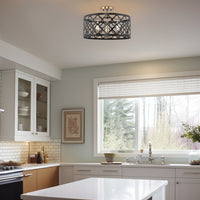 Sutton 16" 3-Light Modern Semi-Flush Mount Ceiling Light