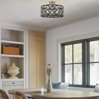 Sutton 16" 3-Light Modern Semi-Flush Mount Ceiling Light