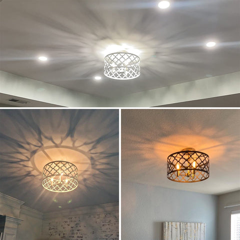 Sutton 16" 3-Light Modern Semi-Flush Mount Ceiling Light