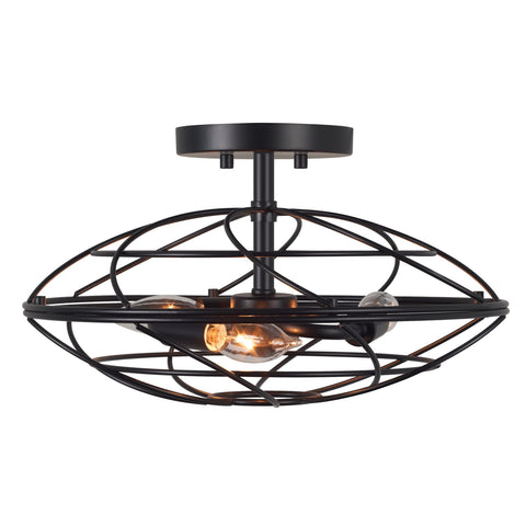 Georgia 14" 3-Light Modern Industrial Vintage Semi Flush Mount Ceiling Light