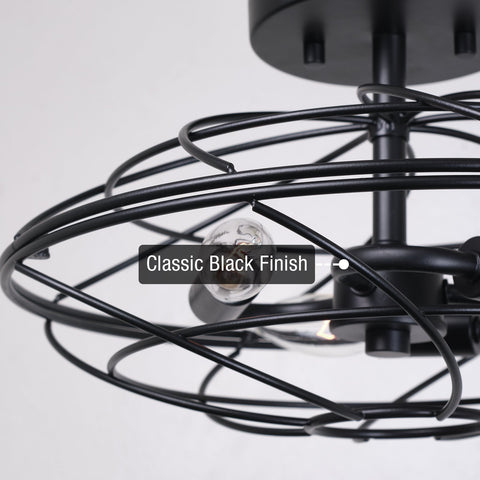 Georgia 14" 3-Light Modern Industrial Vintage Semi Flush Mount Ceiling Light