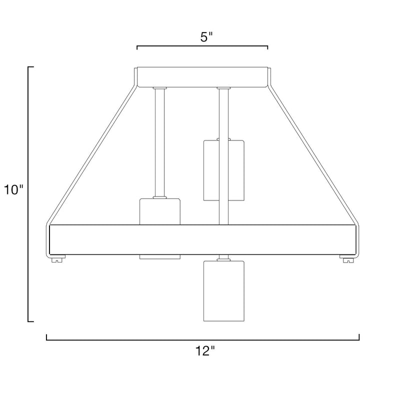 Powell 12" 3-Light Rustic Farmhouse Flush Mount Ceiling Light