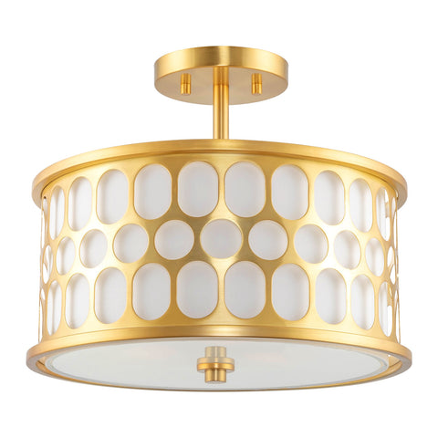 Holly 14" 3-Light Modern Semi-Flush Mount Ceiling Light