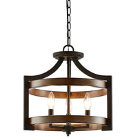 Woodrow 15" 3-Light Industrial Farmhouse Semi Flush Convertible Pendant Light