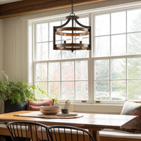 Woodrow 15" 3-Light Industrial Farmhouse Semi Flush Convertible Pendant Light