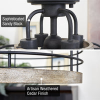 Sawyer 17" 3-Light Industrial Farmhouse Semi Flush Convertible Pendant Chandelier Light