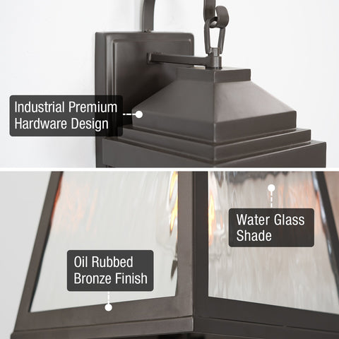 Barton 16" Industrial Farmhouse Outdoor Weather Resistant Wall Sconce