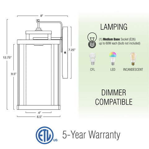 Thayer 13"  Modern Outdoor Weather Resistant Wall Sconce