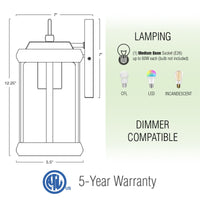 Dorsey 12" Rustic Traditional Outdoor Weather Resistant Wall Sconce