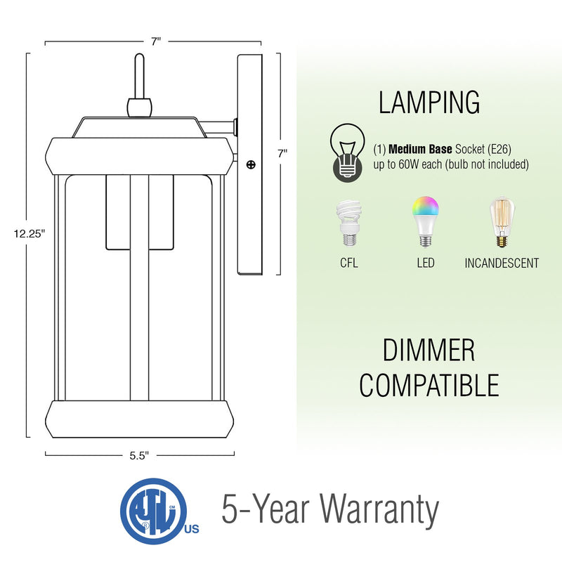 Dorsey 12" Rustic Traditional Outdoor Weather Resistant Wall Sconce