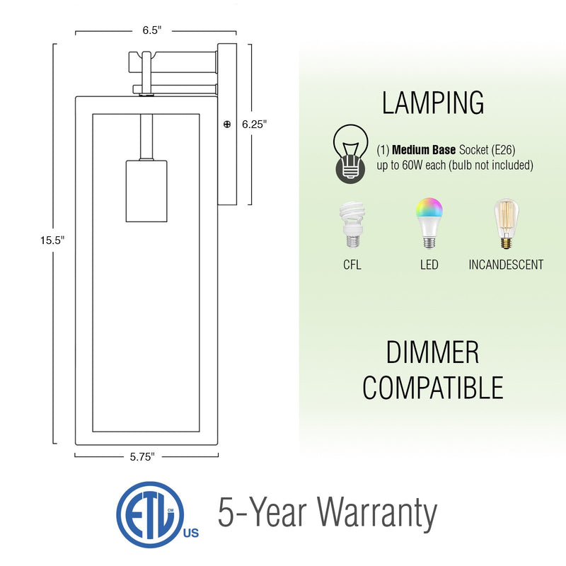 Townsend 16" Industrial Farmhouse Weather Resistant Outdoor Wall Sconce