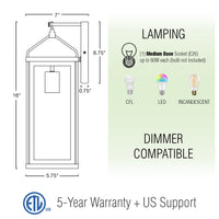 Bedford 16" Industrial Farmhouse Weather Resistant Outdoor Wall Sconce