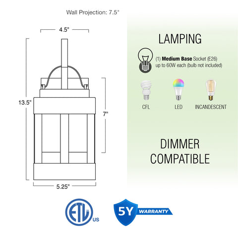 Rochester 14" Modern Outdoor Wall Sconce