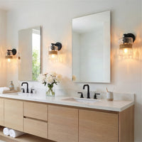 Kira Home Sage 10" Farmhouse Industrial Wall Sconce for Bathroom Vanity, Pack of 2