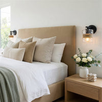 Kira Home Sage 10" Farmhouse Industrial Wall Sconce for Bathroom Vanity, Pack of 2