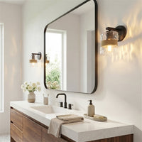 Kira Home Sage 10" Farmhouse Industrial Wall Sconce for Bathroom Vanity, Pack of 2