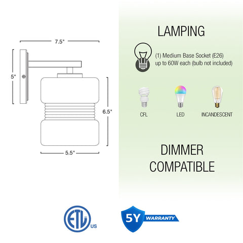 Kira Home Sage 9.5" Modern Wall Sconce + Hammered Glass Shade, Textured Black Finish