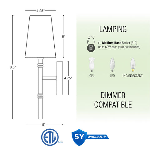 Torche II 15" Modern Wall Sconce