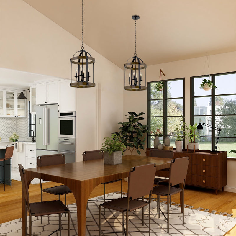 Osprey 23" 4-Light Rustic Farmhouse Lantern Chandelier