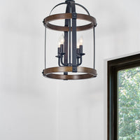Osprey 23" 4-Light Rustic Farmhouse Lantern Chandelier