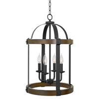 Osprey 23" 4-Light Rustic Farmhouse Lantern Chandelier