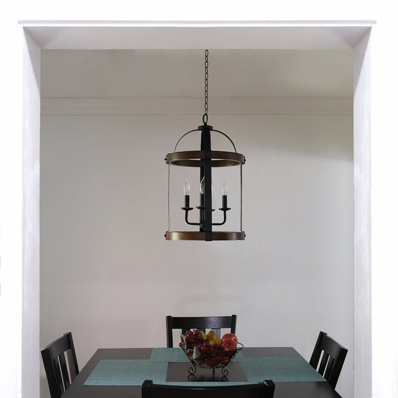 Osprey 23" 4-Light Rustic Farmhouse Lantern Chandelier