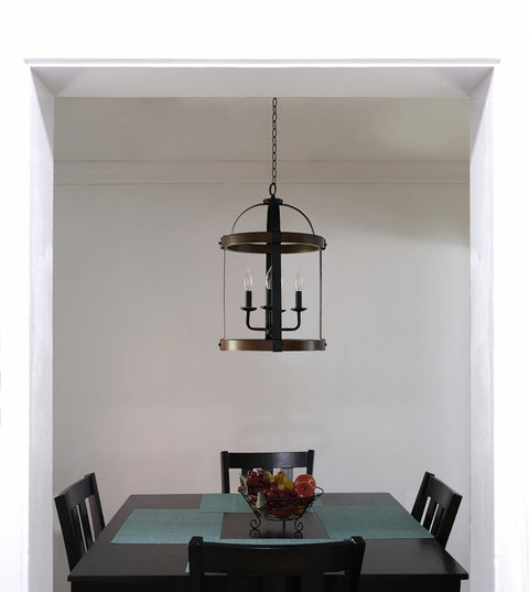 Osprey 23" 4-Light Rustic Farmhouse Lantern Chandelier
