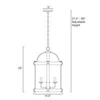 Osprey 23" 4-Light Rustic Farmhouse Lantern Chandelier