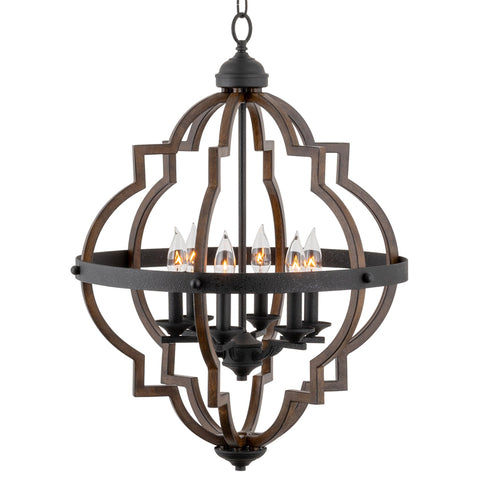 Capistrano 28" 6-Light Rustic Farmhouse Chandelier