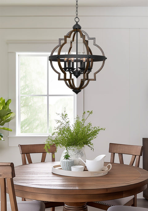 Capistrano 28" 6-Light Rustic Farmhouse Chandelier