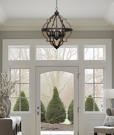 Capistrano 28" 6-Light Rustic Farmhouse Chandelier