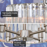 Delilah 16" Modern 4-Light Crystal Drum Chandelier