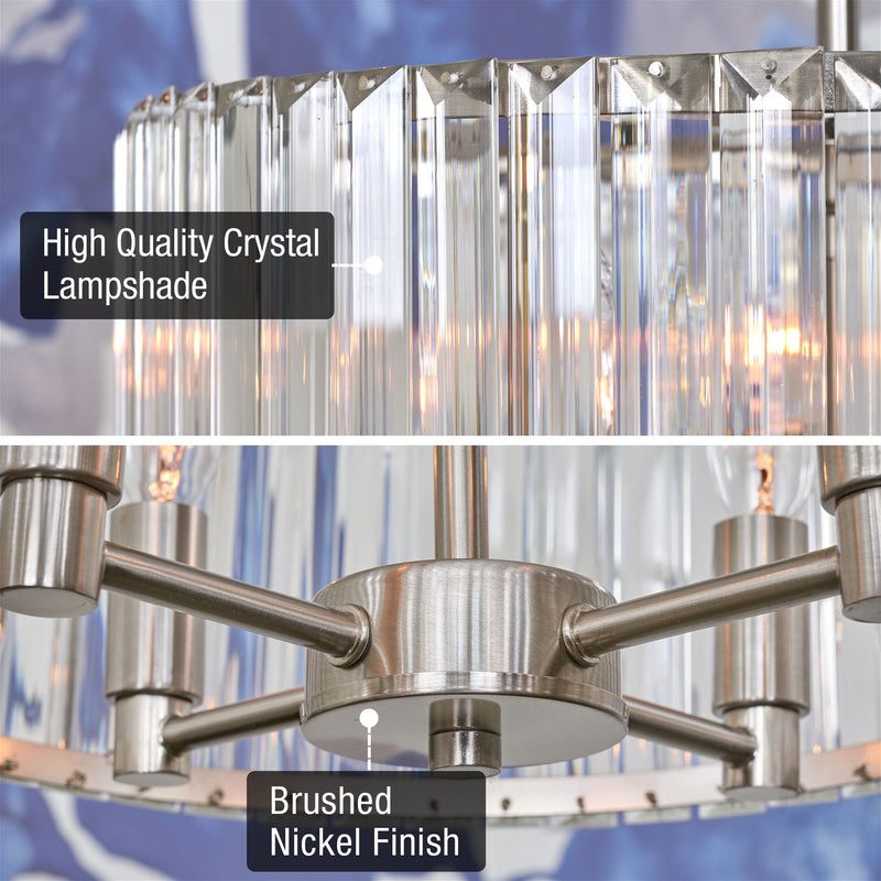 Delilah 16" Modern 4-Light Crystal Drum Chandelier