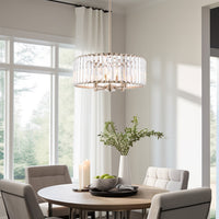 Delilah 16" Modern 4-Light Crystal Drum Chandelier