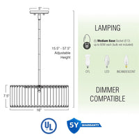 Delilah 16" Modern 4-Light Crystal Drum Chandelier