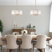 Delilah 16" Modern 4-Light Crystal Drum Chandelier