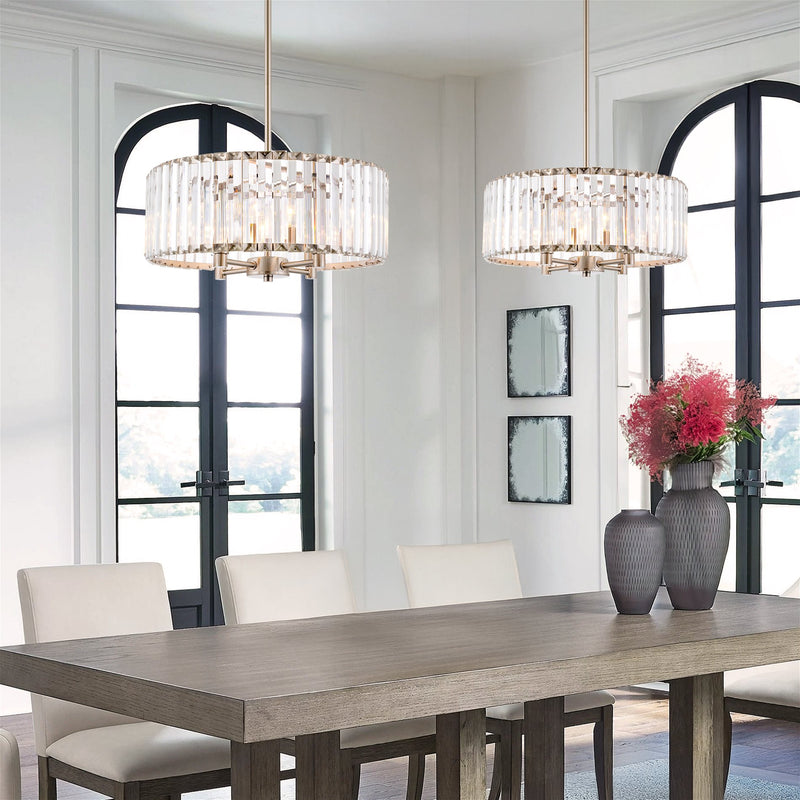 Delilah 16" Modern 4-Light Crystal Drum Chandelier